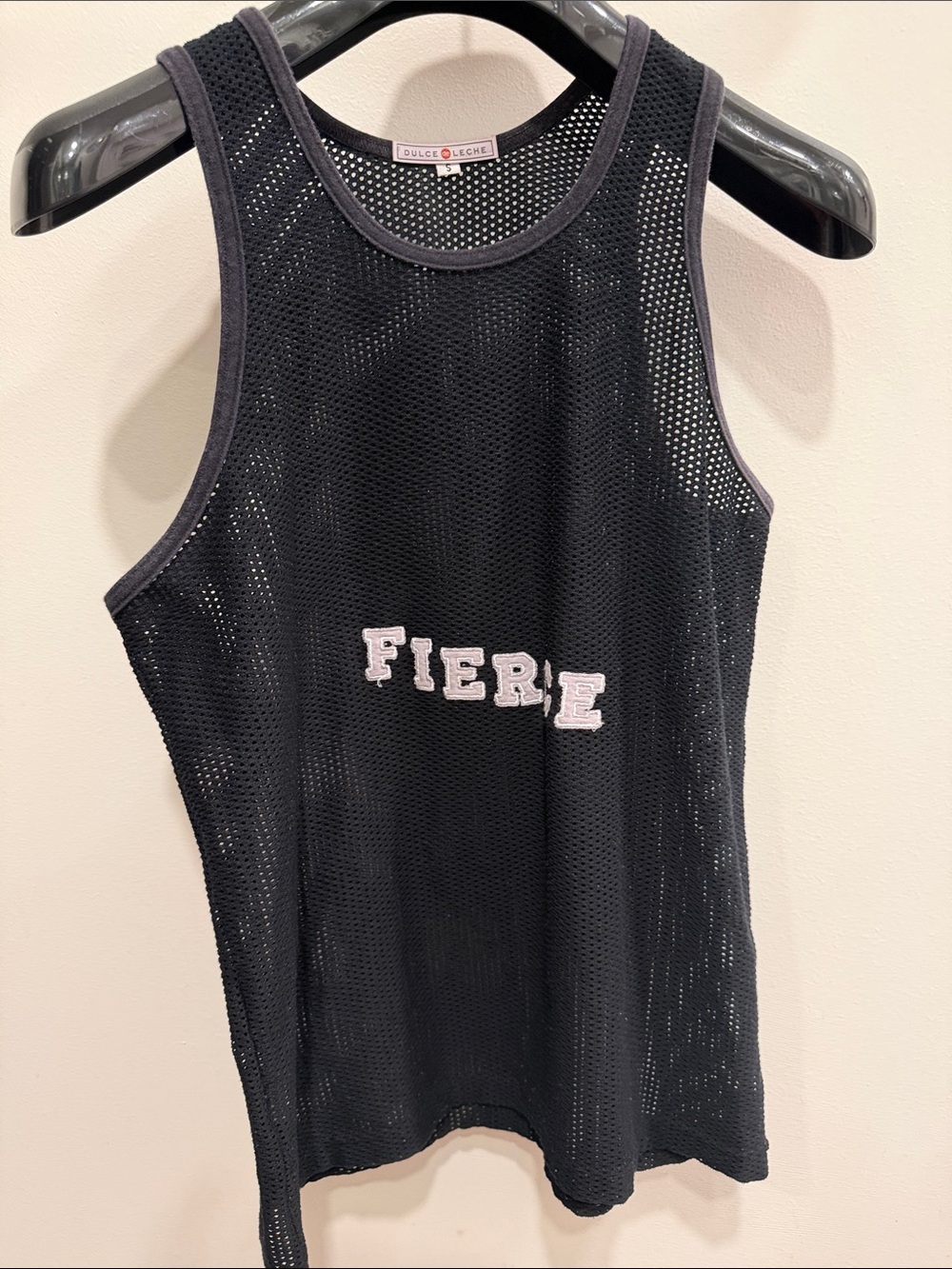 Dulce de Leche Black Mesh 'FIERCE' Tank Top
